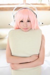 bed cosplay headphones itsuki_akira nitro_super_sonic pink_hair super_akira super_soniko rating:Safe score:1 user:nil!