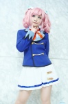 aikatsu! amahane_madoka blazer blouse cosplay miniskirt nachi pantyhose pink_hair school_uniform sheer_legwear skirt twintails rating:Safe score:0 user:nil!