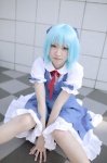 blouse blue_hair cirno cosplay hairbow jumper manyu touhou rating:Safe score:1 user:nil!