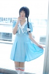 akiyama_mio cosplay dress dress_lift kneesocks k-on! twin_braids yaya rating:Safe score:1 user:nil!