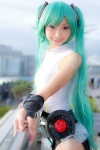 aqua_hair cosplay hatsune_miku miku_append necoco thighhighs twintails vocaloid rating:Safe score:0 user:c0rtana