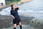 aoki glasses kneesocks pleated_skirt polo_shirt ponytail skirt rating:Safe score:0 user:pixymisa