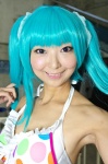 aqua_hair bikini cosplay hatsune_miku necoco swimsuit twintails vocaloid rating:Safe score:0 user:pixymisa
