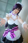 apron cleavage cosplay dress hairband hiryuu_shin love_live!_school_idol_project ponytail purple_hair tojo_nozomi rating:Safe score:1 user:nil!