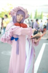 cosplay dress hat patchouli_knowledge purple_hair robe touhou yoppy rating:Safe score:0 user:nil!