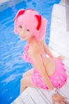 bikini_top cosplay hair_ribbons kaname_madoka mashiro_yuki miniskirt pink_hair pool puella_magi_madoka_magica skirt swimsuit twintails wet rating:Safe score:2 user:nil!