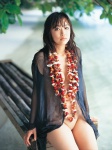 beach bikini_bottom cleavage healing_smile kudo_risa lei ocean open_robe robe swimsuit wet rating:Safe score:1 user:nil!