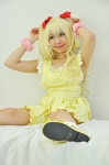 amatsuka_miyu bed blonde_hair cosplay dress hairbows miniskirt skirt tagme_character tagme_series wristband rating:Safe score:0 user:pixymisa