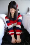 black_legwear dress hairbow necklace pantyhose rui_(iv) sweater_dress rating:Safe score:1 user:pixymisa
