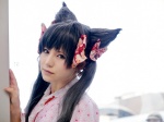 animal_ears cat_ears cosplay hairbows kimono mameko otome_youkai_zakuro pink_eyes twintails zakuro_(oyz) rating:Safe score:1 user:pixymisa