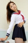 bed black_legwear fishnet_pantyhose okasaki_shoko pantyhose pleated_skirt ponytail rq-star_741 sailor_uniform school_uniform skirt rating:Safe score:0 user:nil!