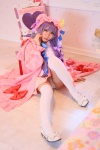 amatsuka_miyu cosplay dress glasses hat panties patchouli_knowledge purple_hair robe thighhighs touhou rating:Safe score:3 user:nil!