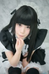 apron bowtie cosplay dress hairband maid maid_uniform momokawa_hina original thighhighs zettai_ryouiki rating:Safe score:0 user:pixymisa