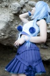 asakura_kana beach blue_hair cosplay croptop gundam msm-07_z'gok pleated_skirt skirt tank_top rating:Safe score:0 user:nil!