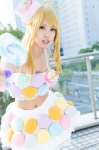 blonde_hair blue_eyes cosplay croptop hat hoshii_miki idolmaster lollipop petticoat skirt uri rating:Safe score:0 user:pixymisa