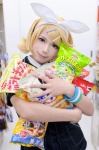 blonde_hair blouse cosplay familymart hairband hair_clips kagamine_rin tie vocaloid yu rating:Safe score:0 user:nil!