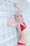 ahoge bikini cosplay haiyore!_nyaruko-san kurasaka_kururu nyaruko side-tie_bikini silver_hair swimsuit rating:Safe score:3 user:nil!