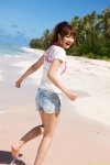 ass beach bikini_top denim dgc_0934 nitou_misaki ocean ponytail shorts swimsuit tshirt rating:Safe score:0 user:nil!