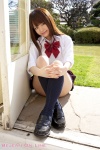 blouse costume kneesocks kurihara_misa pleated_skirt school_uniform skirt rating:Safe score:1 user:nil!