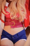 blonde_hair cosplay croptop deep_rabbit macross macross_frontier macross_frontier:_itsuwari_no_utahime saku shawl sheryl_nome shorts rating:Safe score:0 user:nil!