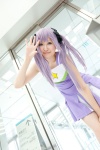 cheerleader_uniform cosplay hairbows hiiragi_kagami hoshino_kana lucky_star pleated_skirt purple_hair skirt twintails rating:Safe score:0 user:pixymisa