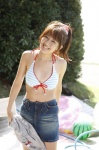 bikini_top denim hello_project_digital_books_82 miniskirt okai_chisato ponytail skirt swimsuit rating:Safe score:0 user:nil!