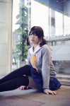 blouse katou_mari pleated_skirt ribbon school_uniform skirt sweater thighhighs zettai_ryouiki rating:Safe score:2 user:pixymisa