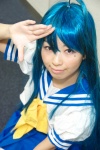 ahoge blue_hair cosplay izumi_konata lucky_star sailor_uniform school_uniform yayoi rating:Safe score:1 user:nil!