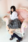 akiloveschool blouse cosplay itsuki_akira kneesocks original pleated_skirt school_uniform skirt rating:Safe score:0 user:nil!