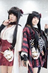 beni_(ii) cosplay gauntlets hakama_skirt haori horns inu_boku_secret_service kanzashi kimono mask obi pleated_skirt runa_(iii) shirakiin_ririchiyo skirt thighhighs rating:Safe score:0 user:pixymisa