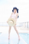 alice_mixs cosplay kamui_arisa k-on! nakano_azusa one-piece_swimsuit pool straw_hat swimsuit twintails rating:Safe score:0 user:nil!