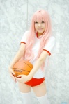 buruma cosplay gym_uniform hakamada_hinata pantyhose pink_hair rinno ro-kyu-bu! shorts thighhighs tshirt rating:Safe score:0 user:nil!