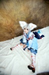 animal_ears cosplay hiiro_no_kakera kimono kneesocks kotaro osaki_kitsune sandals tail white_hair rating:Safe score:0 user:Kryzz