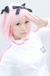 aisu cosplay hairbows hibari_(senran_kagura) pink_hair senran_kagura track_jacket rating:Safe score:2 user:pixymisa