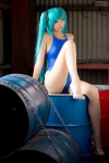 blue_hair cosplay hatsune_miku necoco one-piece_swimsuit swimsuit twintails vocaloid void_necoco rating:Safe score:1 user:nil!
