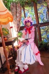 cosplay dress hat love_saotome patchouli_knowledge purple_hair robe socks touhou rating:Safe score:0 user:nil!