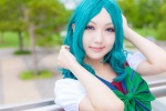 bishoujo_senshi_sailor_moon blouse bow cosplay green_hair kaiou_michiru meri school_uniform rating:Safe score:0 user:pixymisa