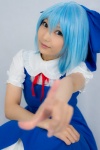 blouse blue_hair cirno cosplay hairbow jumper lenfried touhou rating:Safe score:1 user:nil!