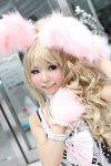 animal_ears blonde_hair bow bunny_ears choker cosplay dress himemiya_mahore necklace original rating:Safe score:2 user:pixymisa