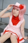 cosplay dress nagikaze_rein pink_hair ran_(shugo_chara!) shugo_chara! side_ponytail socks visor rating:Safe score:0 user:nil!
