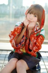 cosplay hair_ribbons hitotsubashi_yurie kamichu! kimono matsuri pleated_skirt sailor_uniform school_uniform skirt rating:Safe score:1 user:nil!