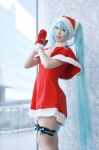 cosplay dress hatsune_miku kurasaka_kururu mittens pantyhose santa_costume sheer_legwear stocking_cap tagme_song twintails vocaloid rating:Safe score:1 user:nil!