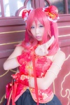 cosplay double_bun hello!_aki_love_live_vol_2_~bibi~ itsuki_akira love_live!_school_idol_project miniskirt nishikino_maki red_hair skirt sleeveless_blouse rating:Safe score:1 user:nil!