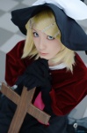 blonde_hair blouse chamaro cosplay cross elbow_gloves gloves hair_clips kagamine_rin pleated_skirt shawl skirt trick_and_treat_(vocaloid) vocaloid witch_hat rating:Safe score:1 user:nil!
