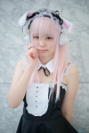 animal_ears bunny_ears collar cosplay dress headphones hiiragi_haruka nitro_super_sonic pink_eyes pink_hair ribbon_tie super_soniko rating:Safe score:0 user:pixymisa