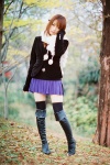 boots iori jacket pleated_skirt scarf skirt thighhighs tshirt zettai_ryouiki rating:Safe score:2 user:nil!
