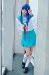 asakura_ryouko blue_hair cosplay ibara kneesocks pleated_skirt sailor_uniform school_uniform skirt suzumiya_haruhi_no_yuuutsu rating:Safe score:1 user:nil!