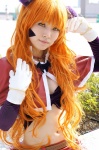 animal_ears bra cat_ears choker cosplay croptop gloves kanro midriff miniskirt nina_(wazu_wasu) orange_hair skirt tail wazu_wasu rating:Safe score:0 user:pixymisa