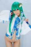 blouse bottomless cosplay detached_sleeves green_hair kochiya_sanae lenfried open_clothes touhou rating:Explicit score:5 user:nil!