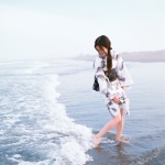 barefoot beach iriyama_noriko ocean ponytail wet yukata rating:Safe score:2 user:nil!
